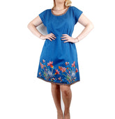 Rochie din denim cu broderie Sanda - 22
